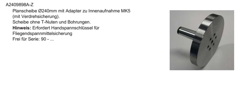 STUDER Planscheibe Ø240 Ersatzteile