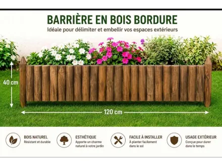 Set aus 20 Holzbarrieren von 120 × 40 Zentimetern – RESALE