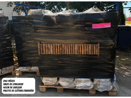 Palette mit 120 Bambusbarrieren von 120 × 40 Zentimetern – RESALE