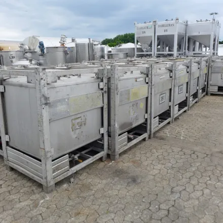 Blefa Kreuztal 1000 Liter IBC Container aus V2A mit Edelstahlgest – RESALE