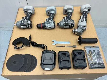 Stahlgruppe – Elektrowerkzeug-Set – Schraubendreher – Bohrer – Schlagschrauber – Winkelschleifer – 2 – RESALE