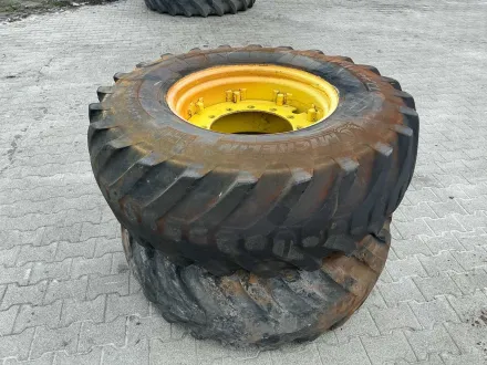 2x Michelin Power CL 480/80-26 Reifen auf 26 DW16L Stahlfelgen – 12/420 – Ø370 mm – RESALE