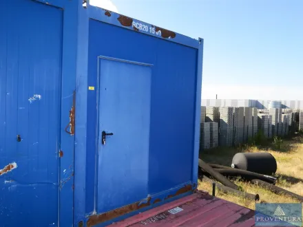 Bürocontainer ca. 20 Fuß blau ca. 600x250x280cm (L – RESALE