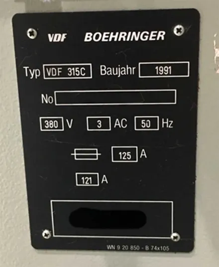 Boehringer VDF 315C CNC Drehmaschine – RESALE