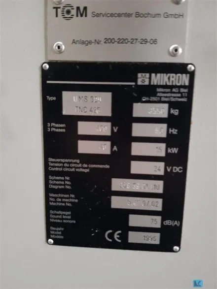 Mikron UMS600 Werkzeugfräsmaschine - Universal – RESALE
