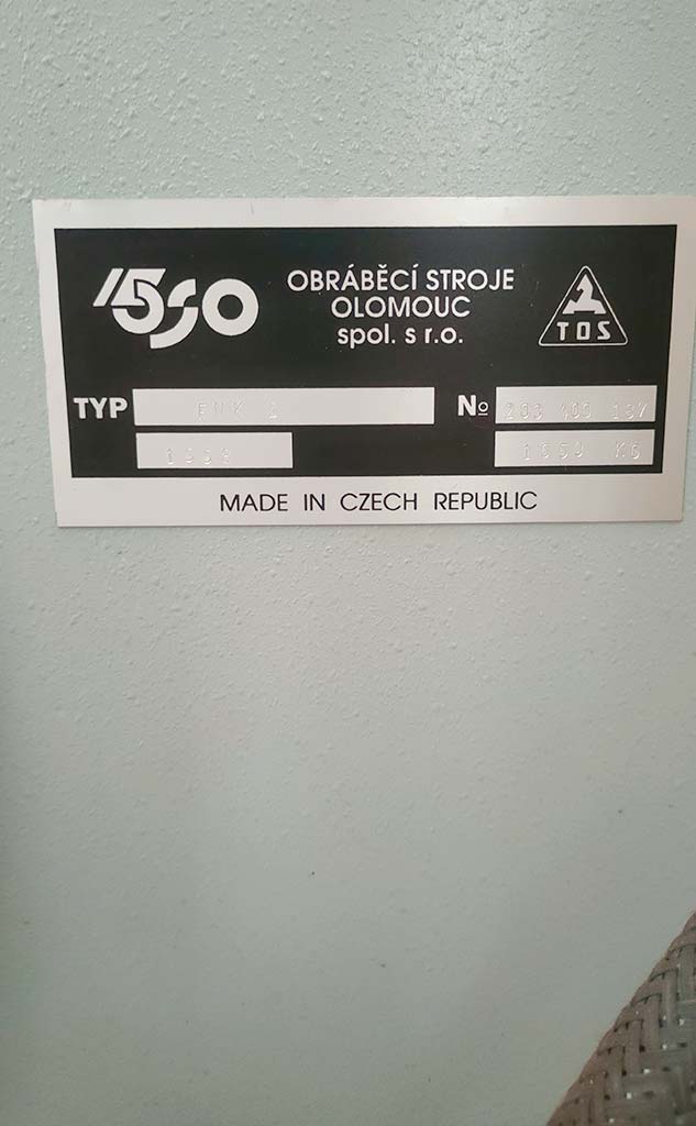 TOS Obrabeci Stroje FNK 2 Fräsmaschine