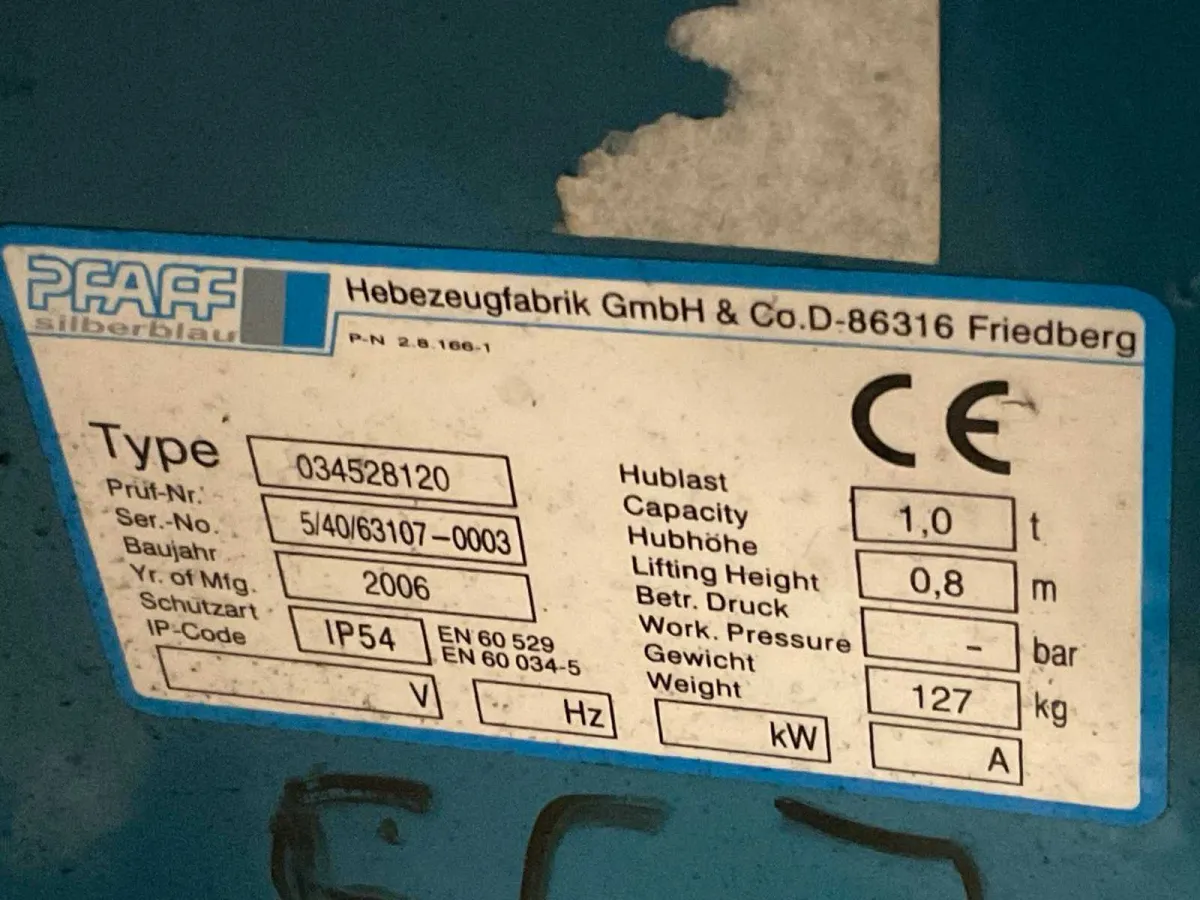 2006 Pfaff 034528120 Handhydraulischer Palettenwagenheber