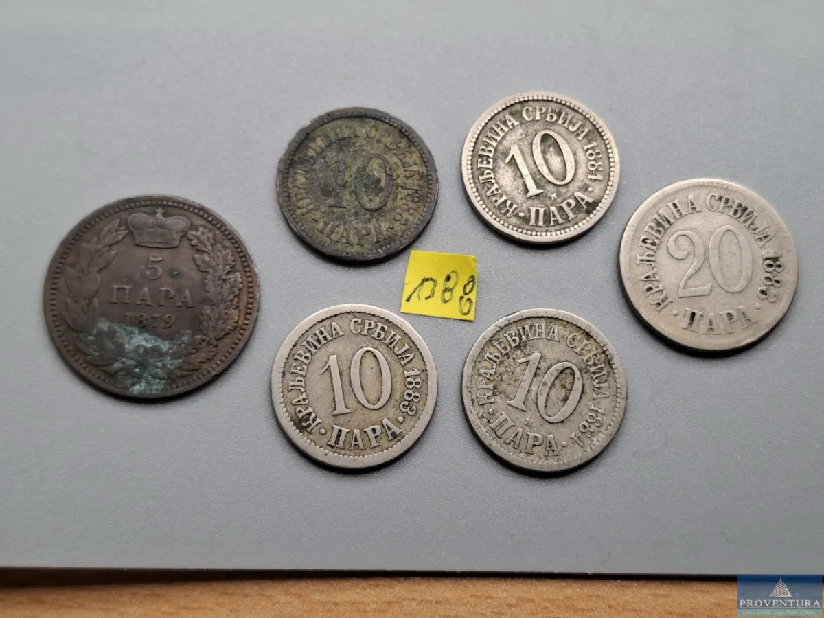 Umlaufmünzen Serbien 5 Para 1879