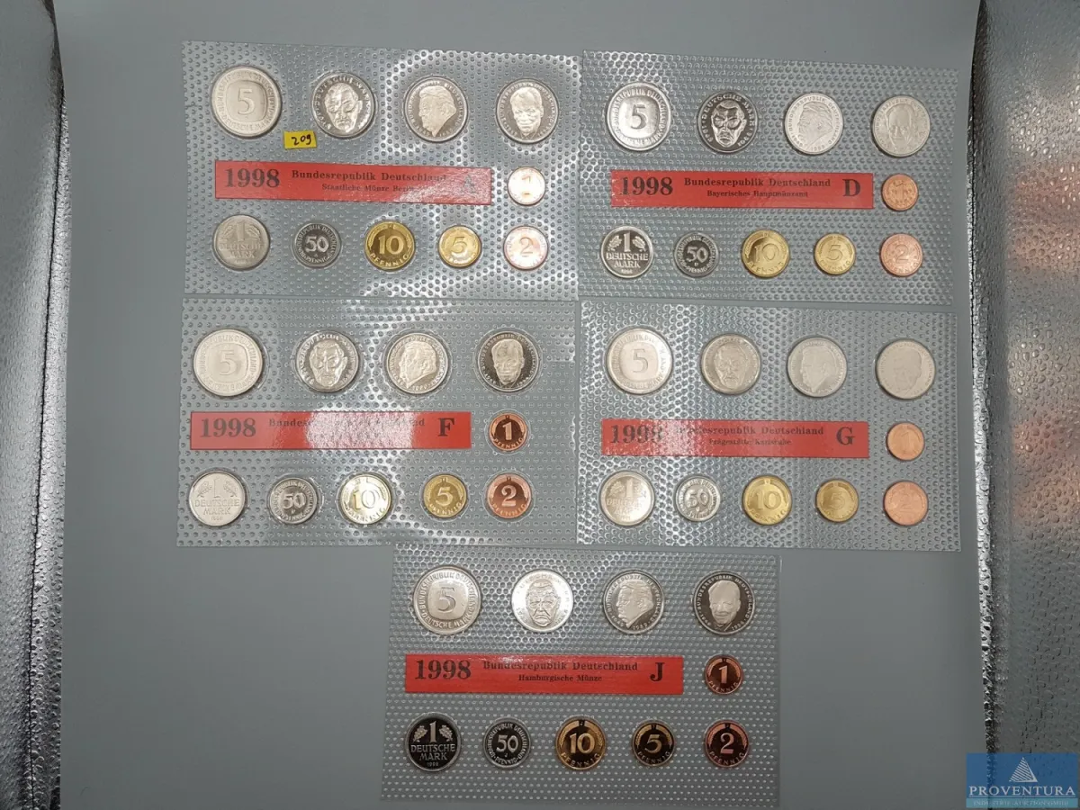 KMS Bundesrepublik Deutschland 1998 ADFGJ st