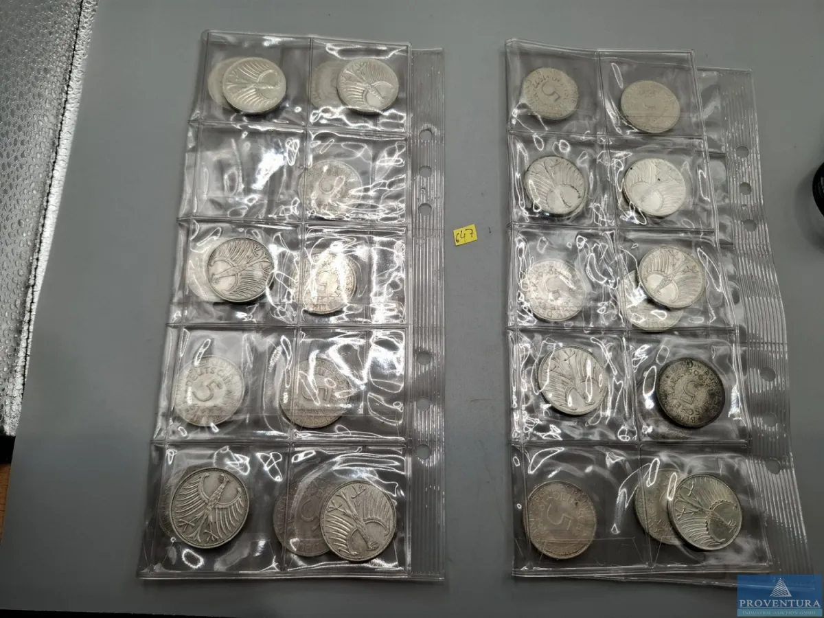 Silbermünzen Bundesrepublik Deutschland 29x 5 DM S
