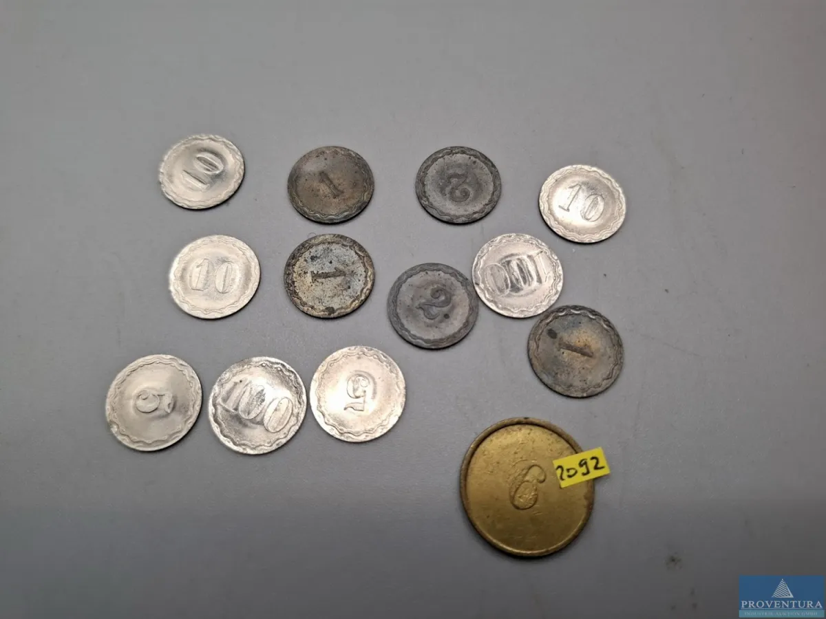 Zahlentoken ca. 13 Stück