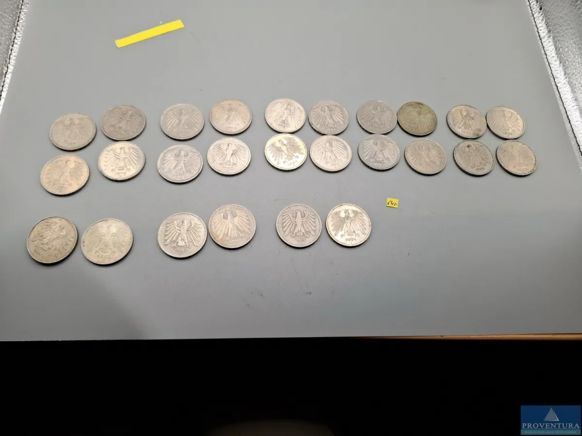 Umlaufmünzen Bundesrepublik Deutschland 26x 5 DM =
