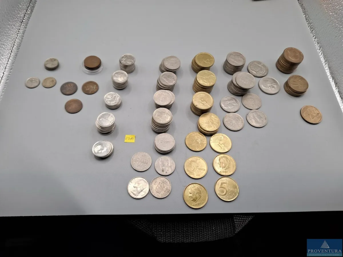 Umlaufmünzen Belgien 7x 25 Centimes