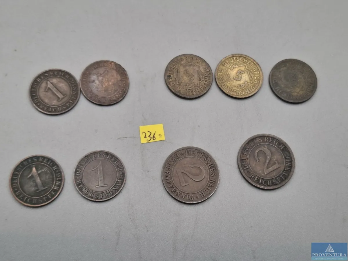 Umlaufmünzen Deutsches Reich 1923-1933 4x 1 Reichs