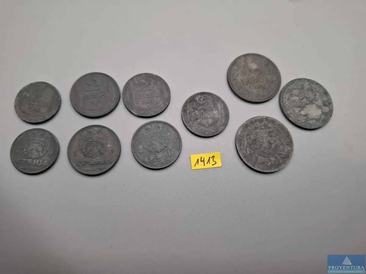 Umlaufmünzen Serbien 2x 1 Dinar 1942