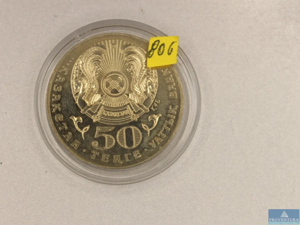 Sammlermünze Kasachstan 50 Tenge 2001 st gekapselt