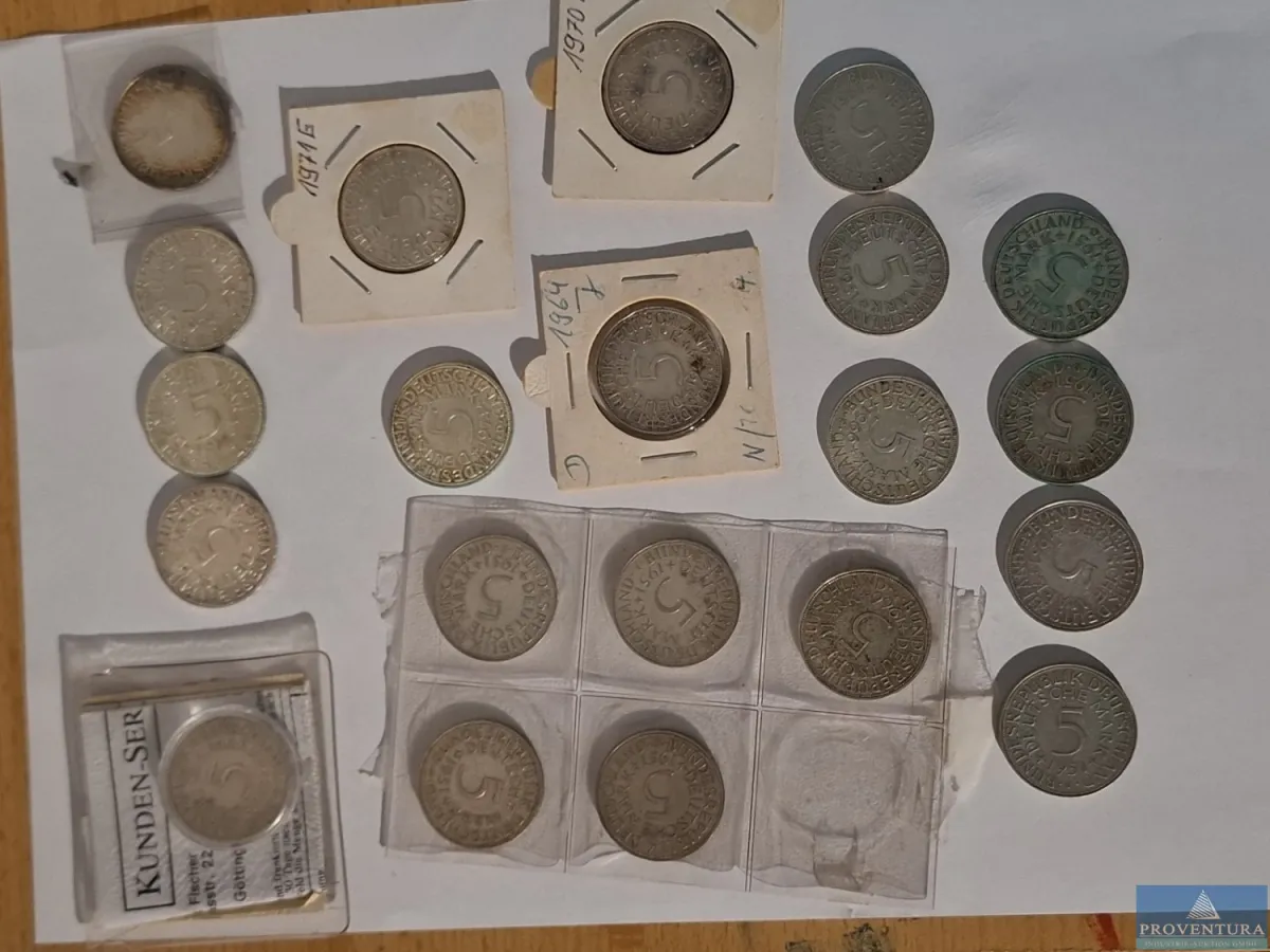 Silbermünzen Bundesrepublik Deutschland 21x 5 DM S