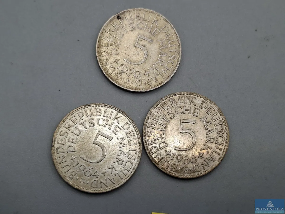 Silbermünzen Bundesrepublik Deutschland 5 DM 1964J