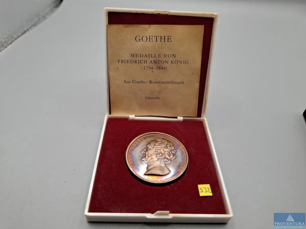 Medaille Johann Wolfgang von Goethe Faksimile 1975