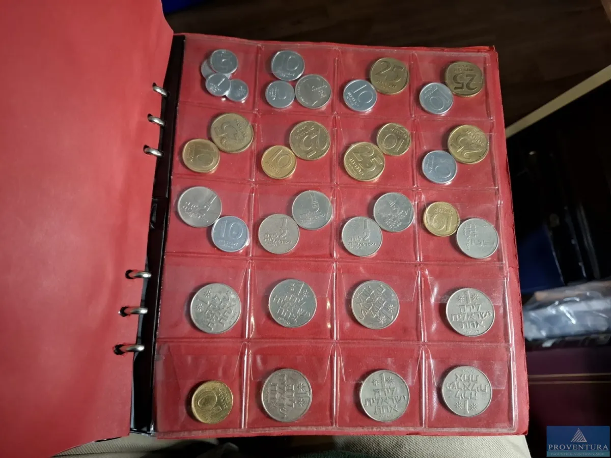 Umlaufmünzen 136x Israel ab 1948 1x Palästina