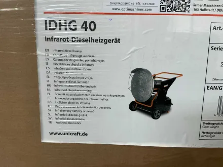 Unicraft IDHG 40 – Diesel-/Öl-Infrarotstrahlungsheizung, 40 kW, Thermostat – Neu – RESALE