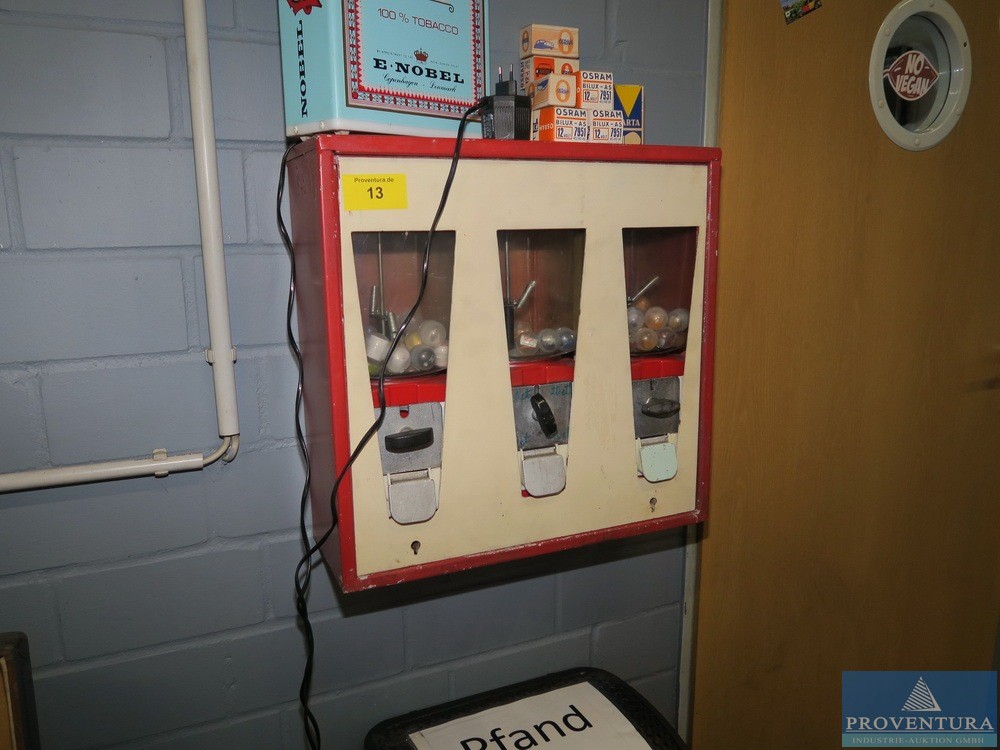 Kaugummiautomat 3-fach weiß rot