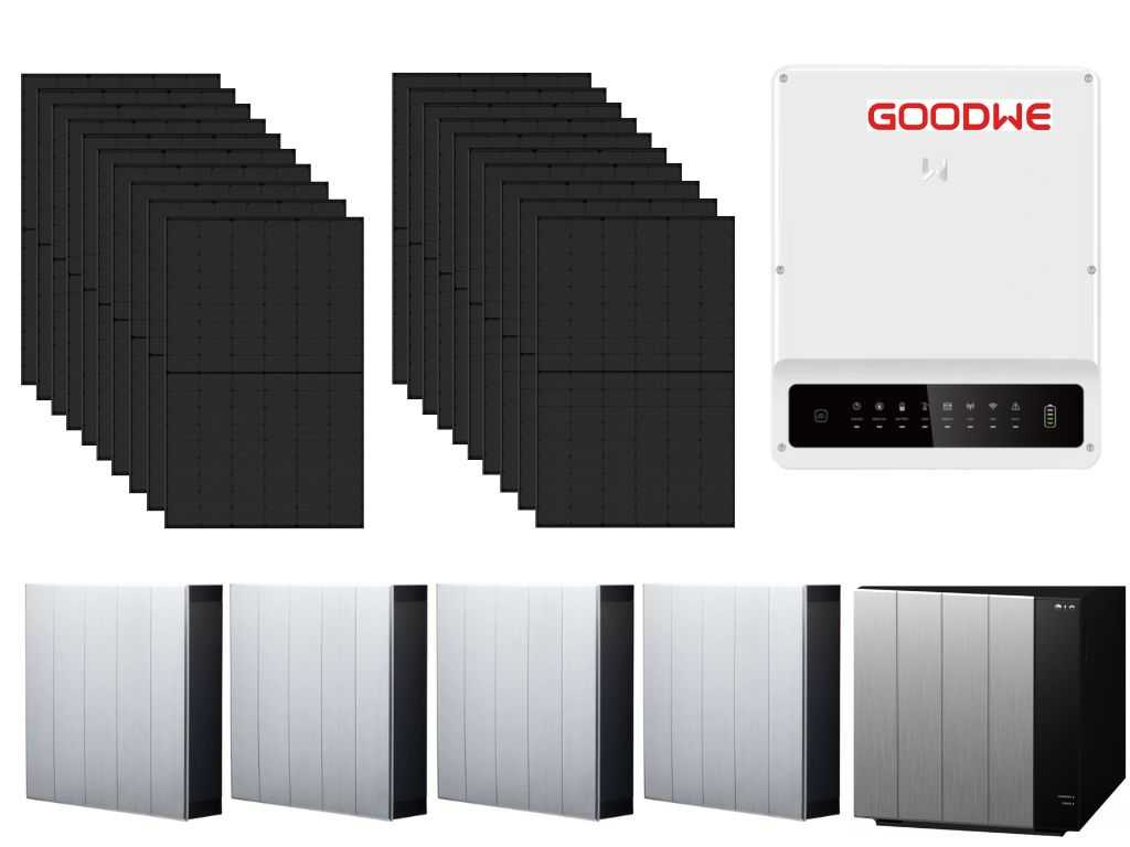 Longi – Set aus 24 Solarpanels (410 Wp) – Hybridwechselrichter – 17,2 kWh Batterie