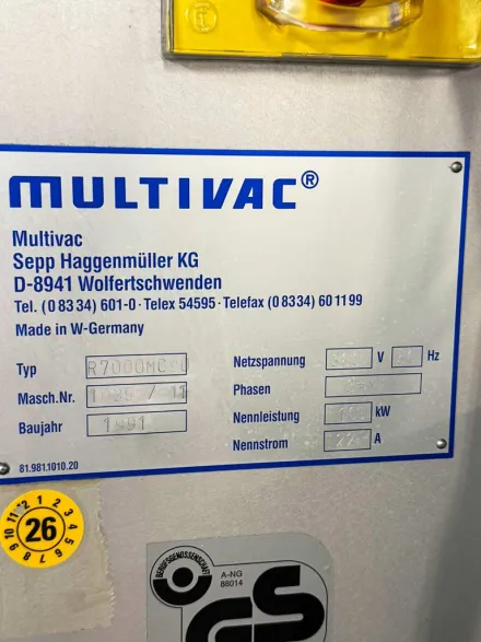 Multivac R7000 MC90 / R7000 MC Tiefziehverpackungsmaschinen – RESALE