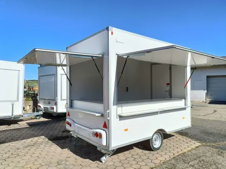 Verkaufsanhänger mit 2 Verkaufsklappen, Dachfenster – RESALE
