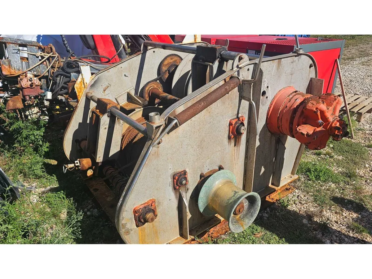 Schwere hydraulische Angel-/Schlepplepperwinde mit Stahldrahtseil und Kettkopf – ungetestet