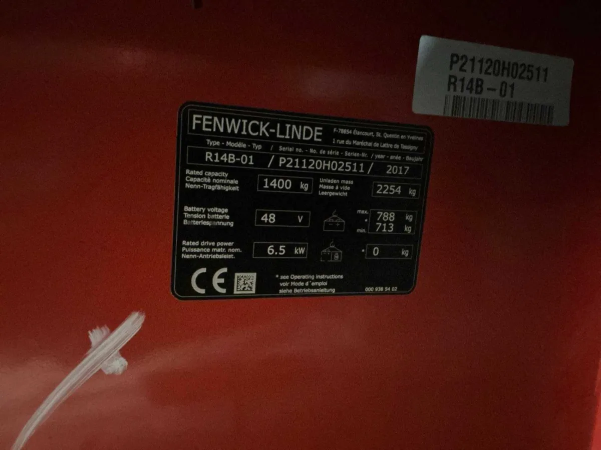 2017 Linde R14B-01 Reach Lkw