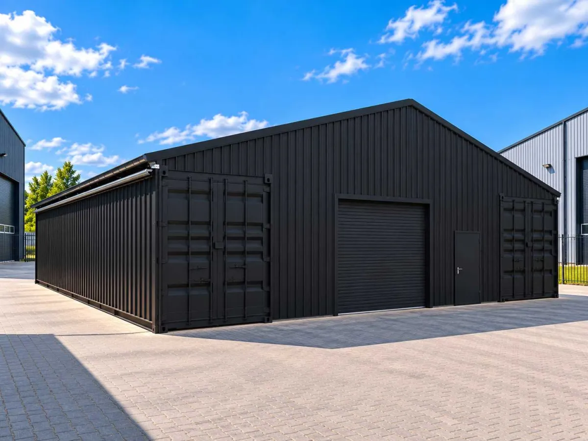 2026 Rhino-Cross 12,1x11x1,2 m Struttura in acciaio / Capanno con porta elettrica