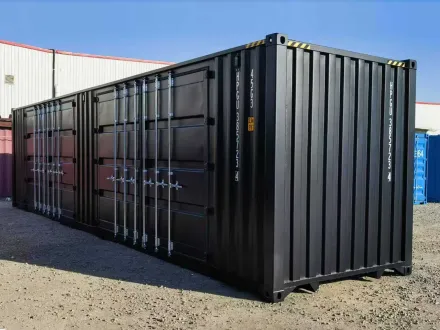 Rhino-Cross-Container – 40 Fuß High Cube schwarz – Seecontainer mit 2 Seitentüren – 2025 – RESALE