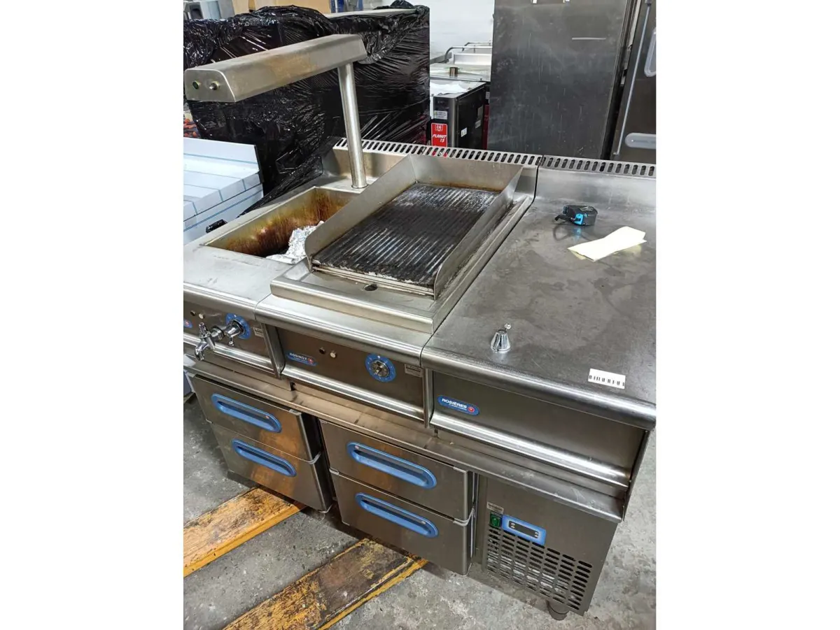 Grillset, Pommeswärmer, neutral auf der Basis, 4 Schubladen GN1/1 - Rosinox Set: SBR2 / BS AF / N400