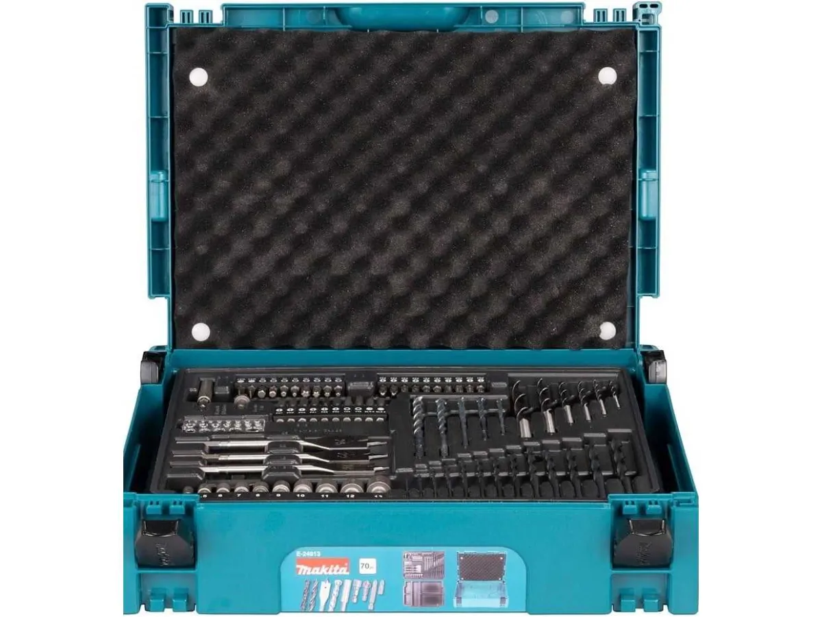 Makita – Zubehör 70-teiliges Bohr- und Schraubenzieher-Bohrer-Set | im Koffer M-Box 1