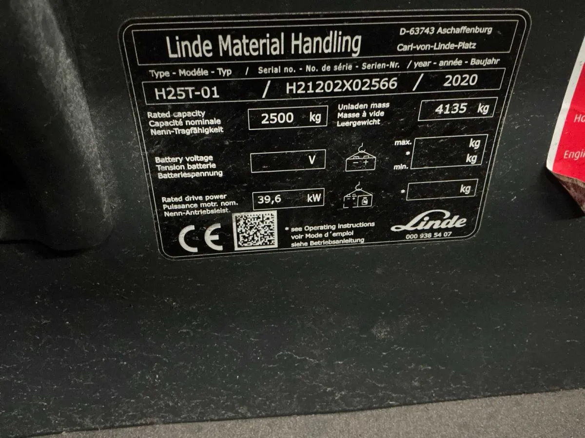 2020 Linde H25T-01 Gabelstapler