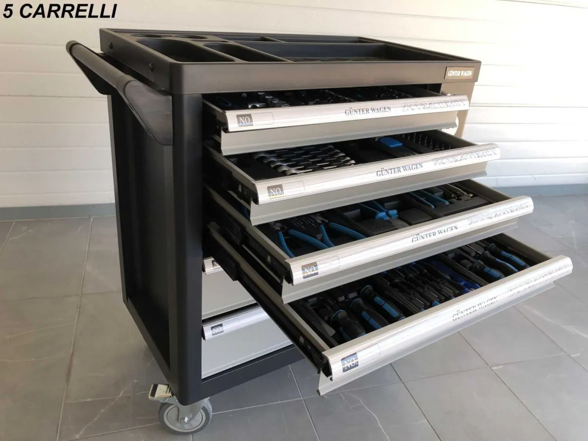 PROFESSIONELLES Set von 5 kompletten Werkzeugwagen