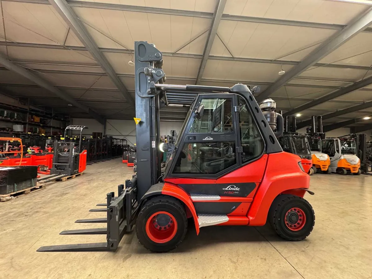 2018 Linde H50D 5.000kg 3.+4. Ventil Gabelversteller Kabine AC Klima Dieselstapler Gabelstapler 10.6