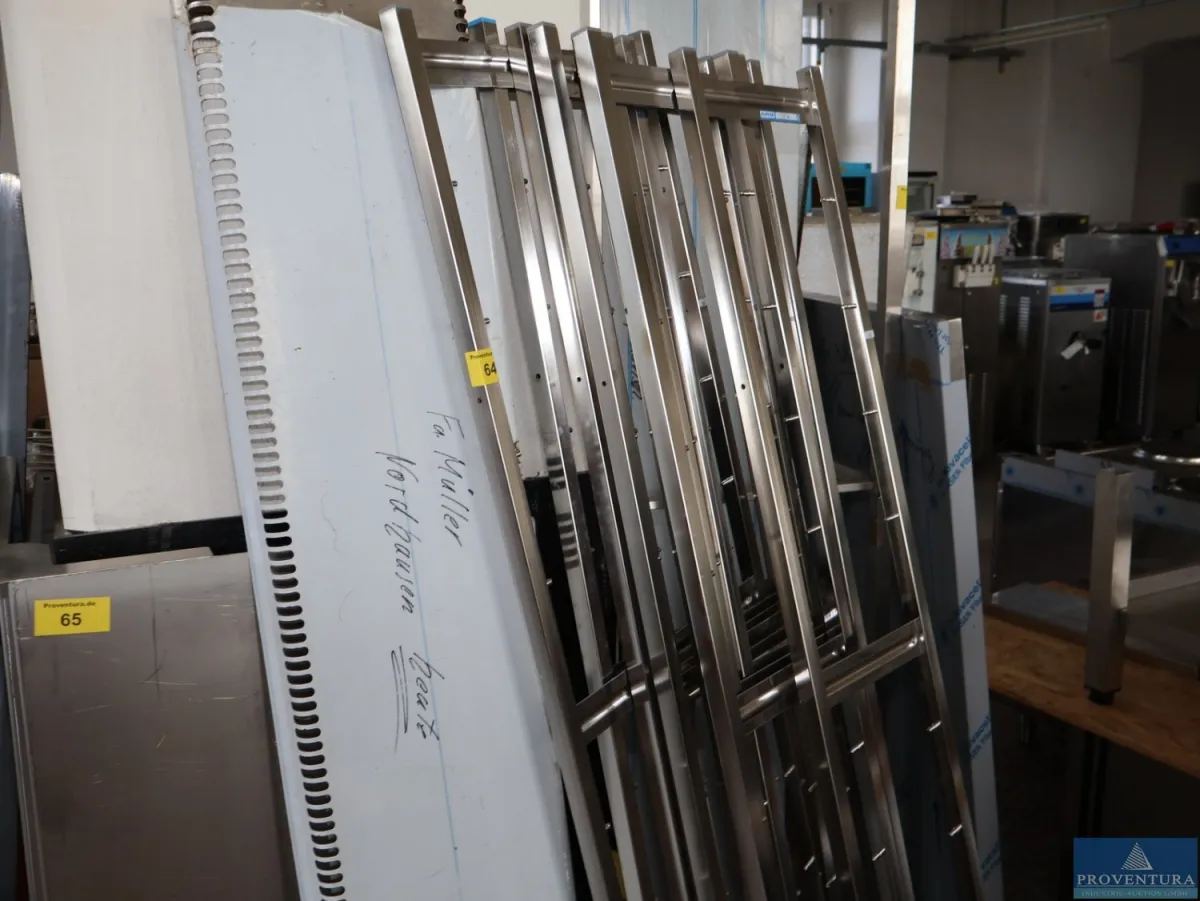 Edelstahl-Regalständer HUPFER je ca. 1.800x300 mm