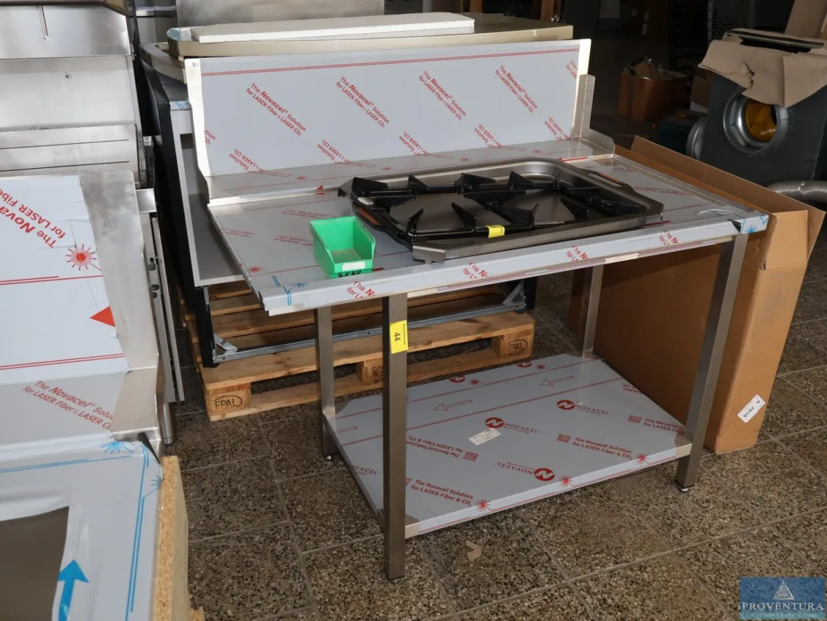 Zulauftisch Edelstahl ca. 120x60/78 cm