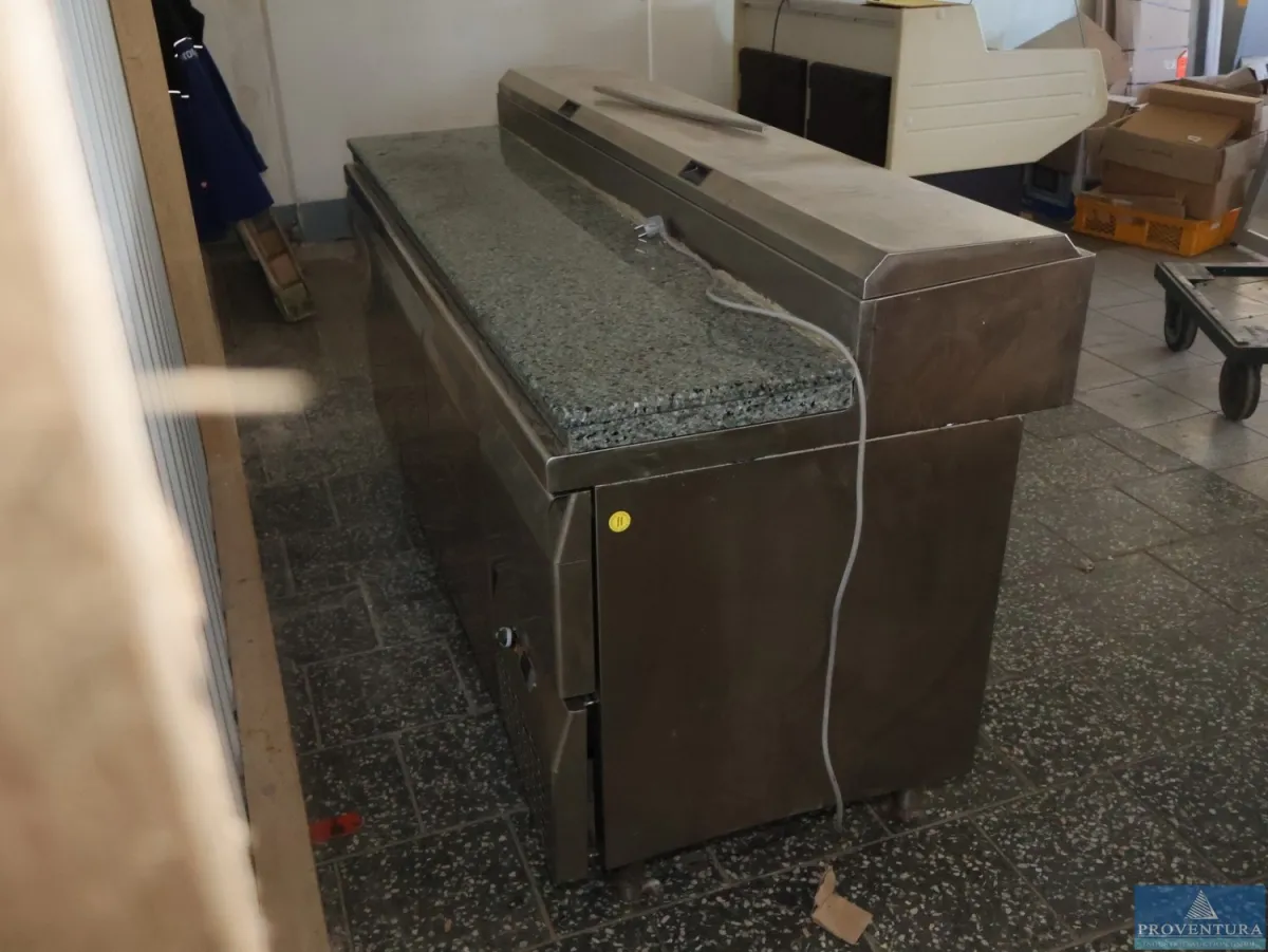 Belegstation Edelstahl ca. 197 cm frontseitig Marm