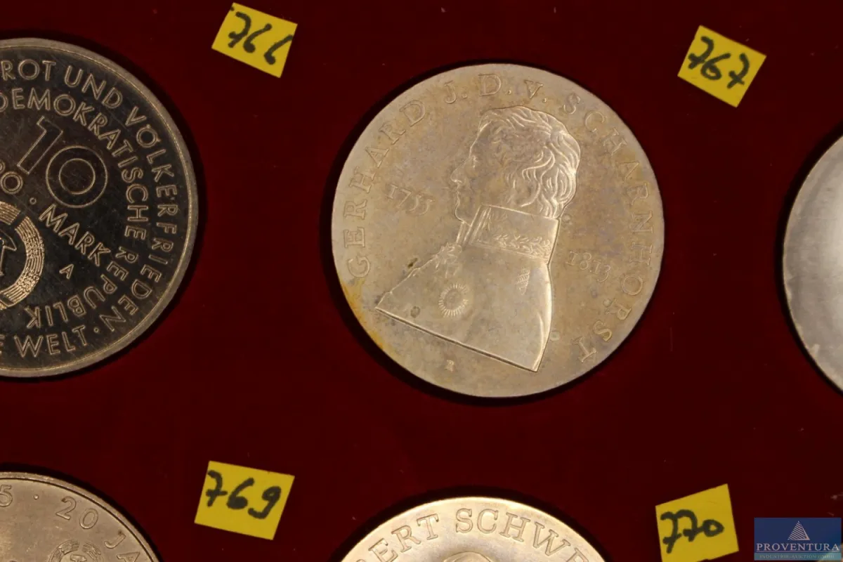 Silbermünze DDR 10 Mark Gerhard J.D. v. Scharnhors
