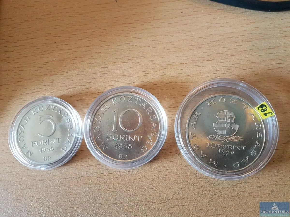 Silbermünzen Ungarn 5/10/20 Forint 1948 Revolution