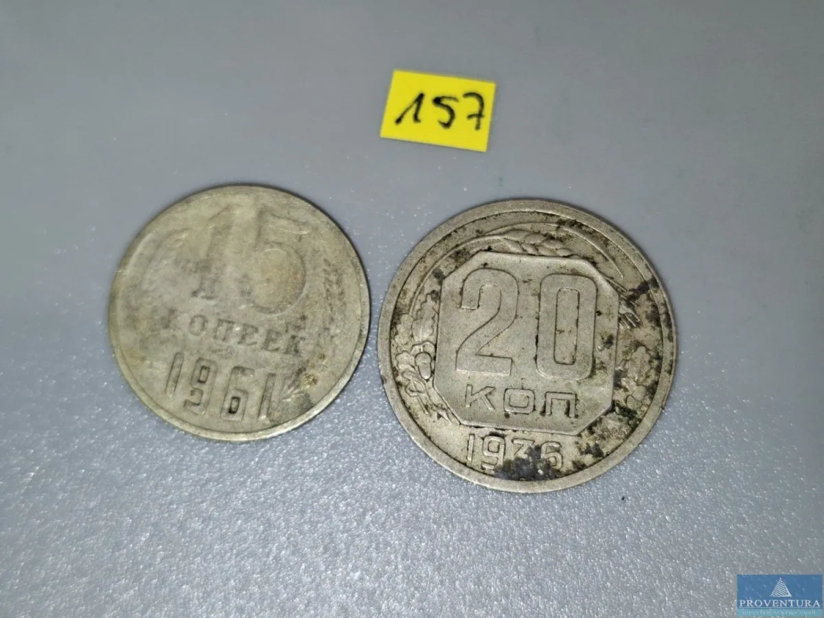 Umlaufmünzen UdSSR 20 Kopeken 1936 + 15 Kopeken 19