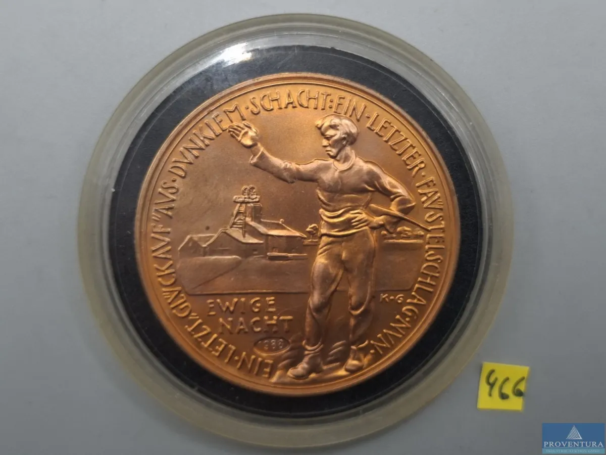 Bronzemedaille Preussag Geschichte Bergbau ca. 42