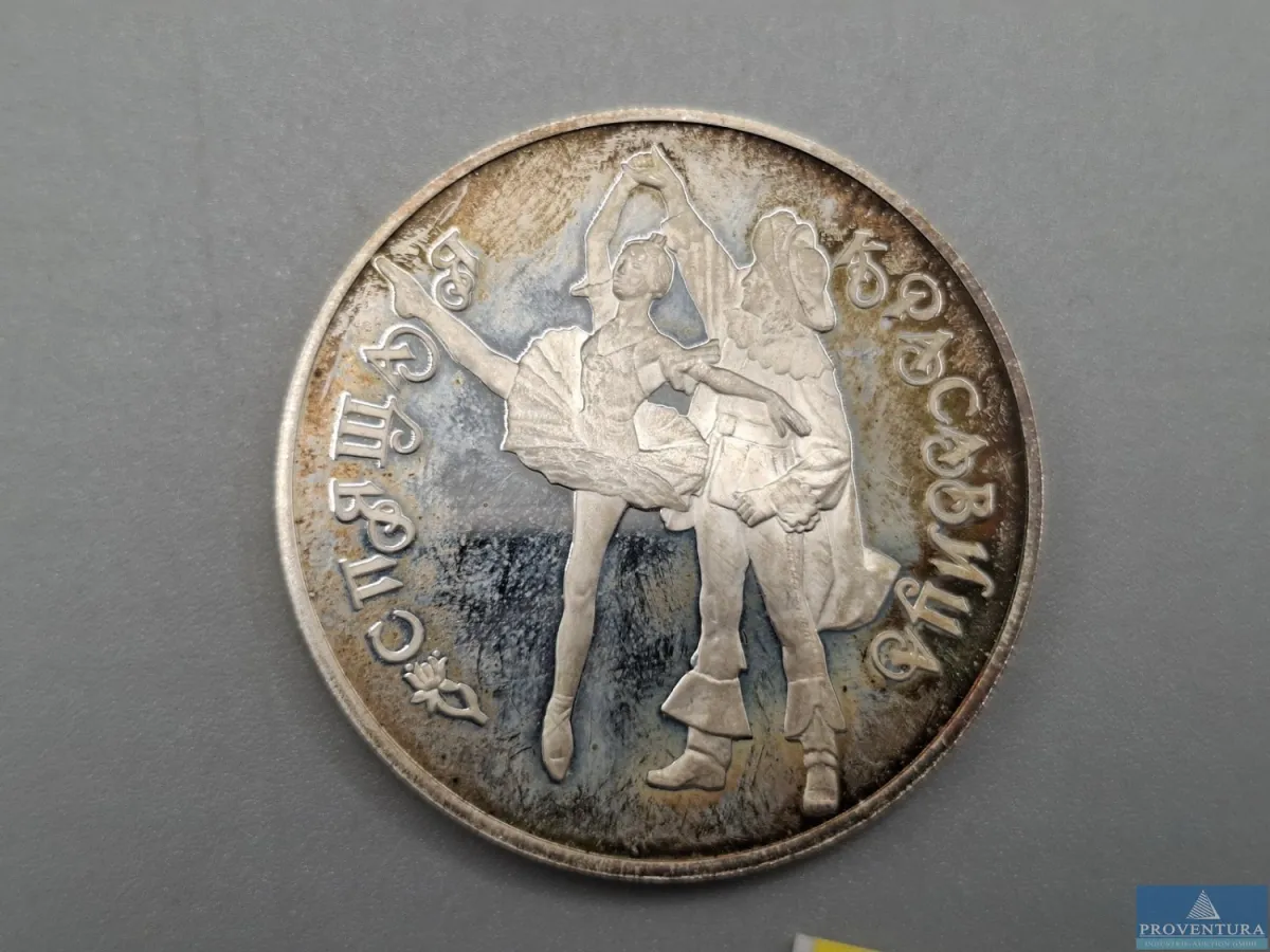 Silbermünze Russland 3 Rubel 1995 russisches Balle