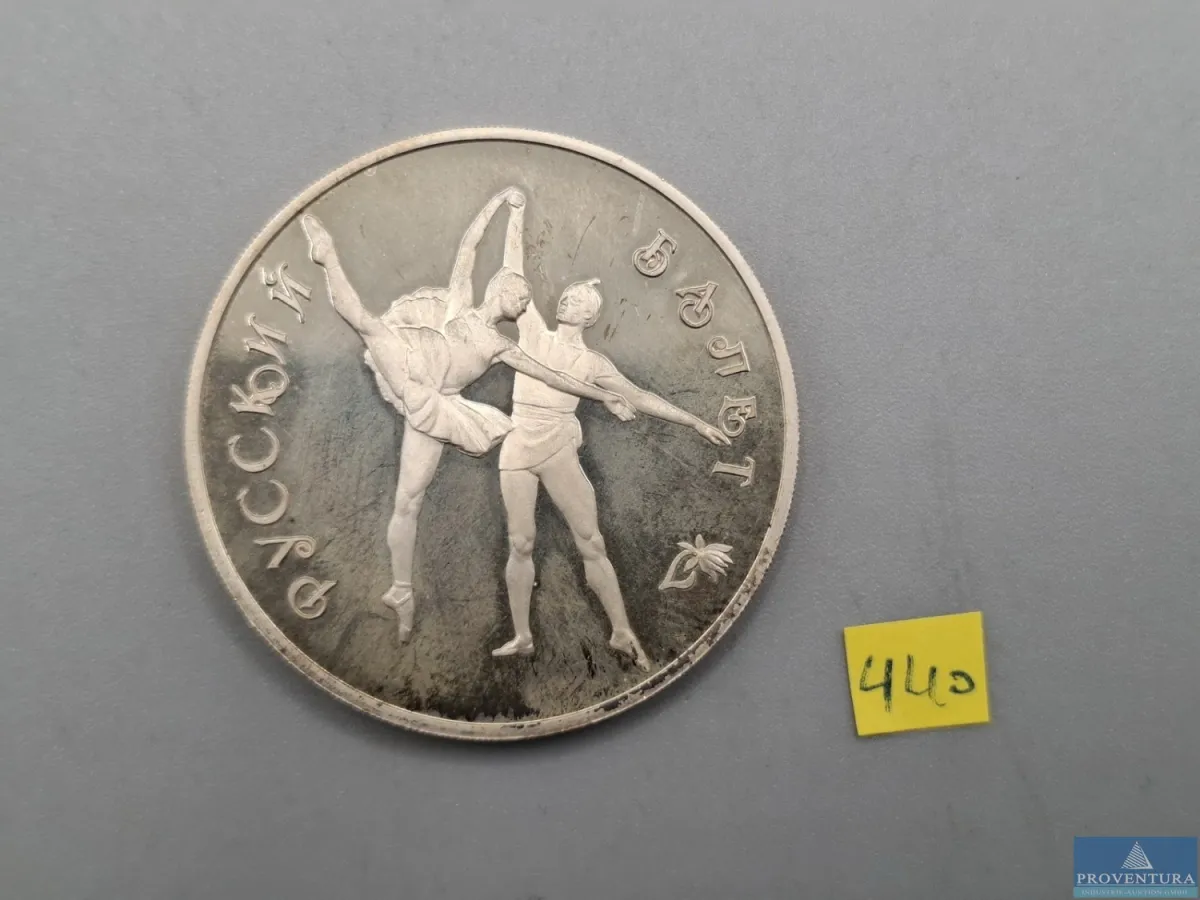 Silbermünze Russland 3 Rubel 1994 russisches Balle