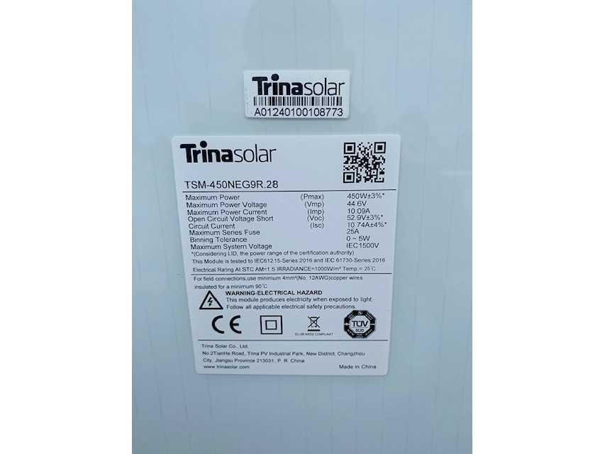 Trina Solar - Vertex S+ TSM-NEG9R.28 450W - Solarmodule 1800 Wp (4x)