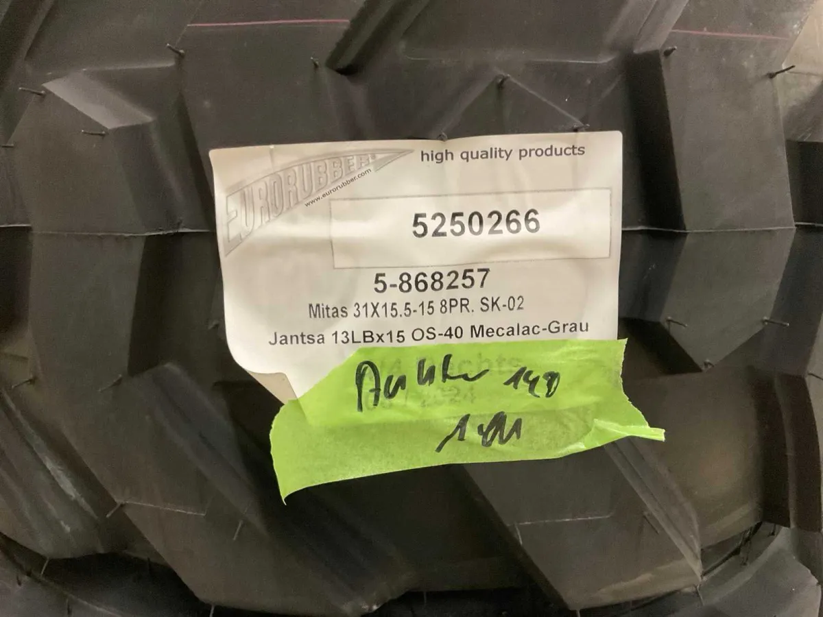 Mitas 31x15.5-15 8PR, SK-02 Radlader Reifen mit Felgen (4x)