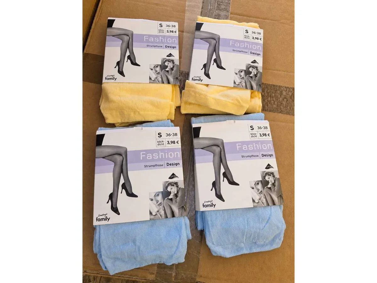 Pack mit 120 Paar Strumpfhosen – Kleine Größe – Beige und blau